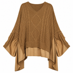 Grunge Cable-Knit Patchwork Sweater