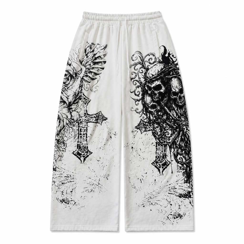 Grunge Skull Print Sweatpants