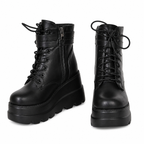 Grunge Black Ankle Platform Boots