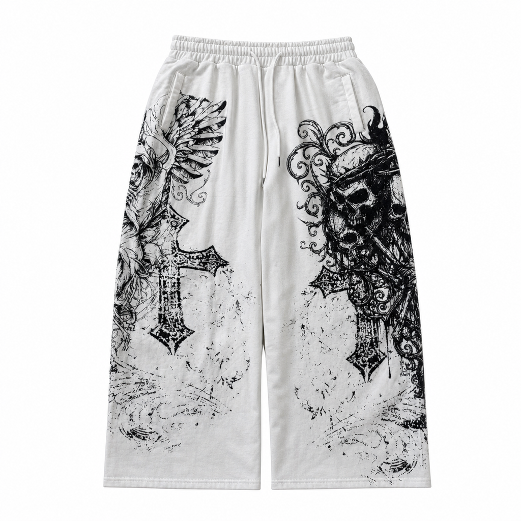 Skull Graphic Drawstring Sweatpants