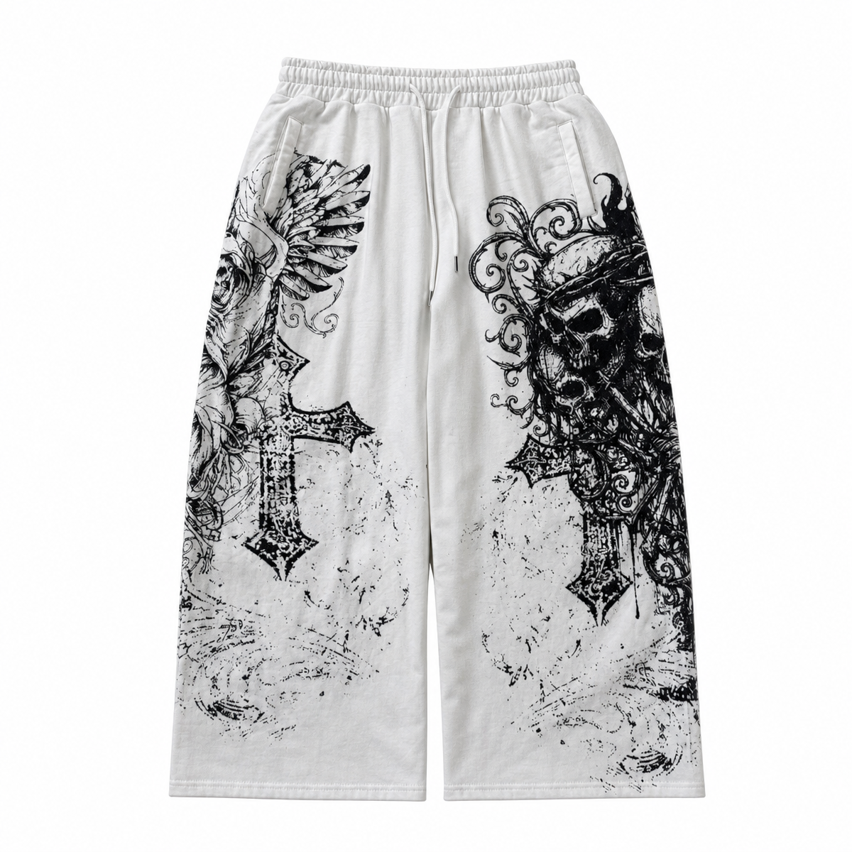 Skull Graphic Drawstring Sweatpants
