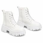 Grunge Women's Lace-Up Ankle Boots with Side Zipper