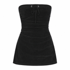 Women's Y2K Strapless Mini Dress – Black or Pink