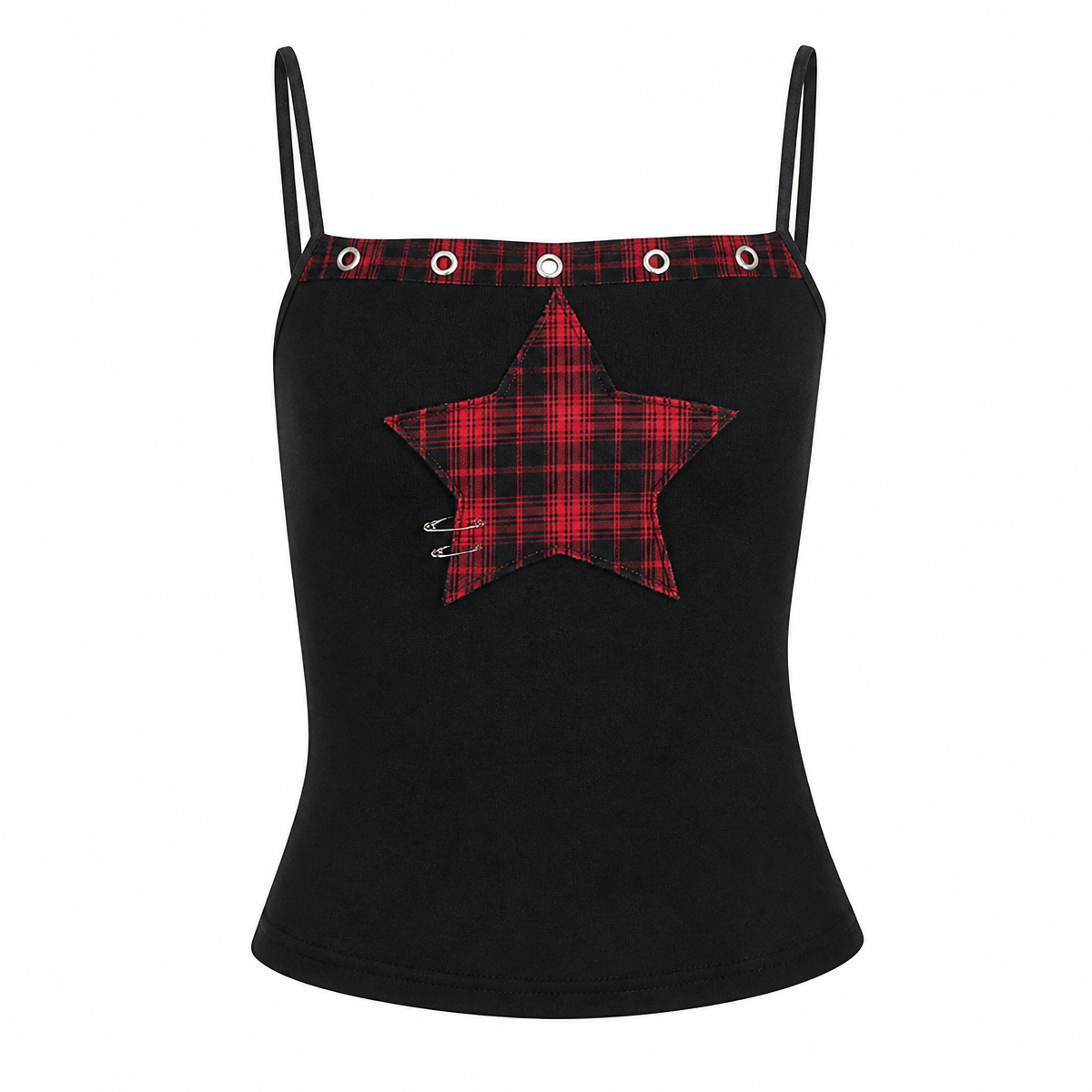 Grunge Black Lace Mesh Corset Camisole Top
