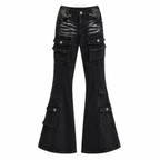 Grunge Black Cargo Flare Jeans