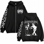 Grunge Ghostemane Print Zip-Up Hoodie