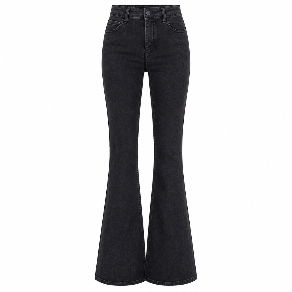 Women's High-Waisted Full-Length Flare Jeans