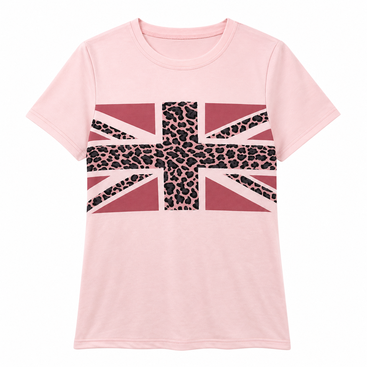 Pink Leopard Flag Graphic T-Shirt