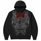 Oversized Graphic Zip-Up Hoodie with Hood