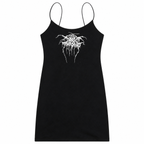 Grunge Black Graphic Mini Dress