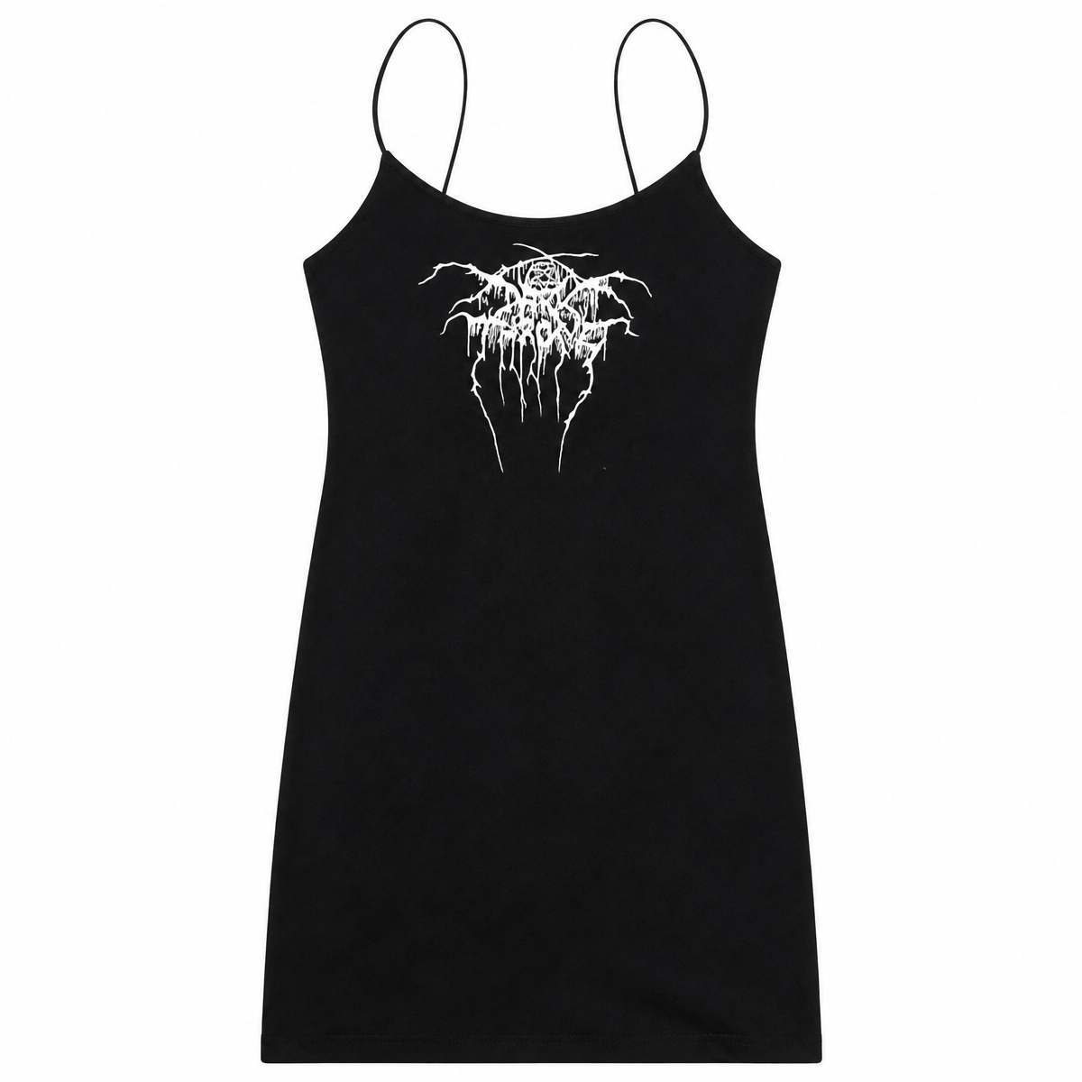 Grunge Black Graphic Mini Dress