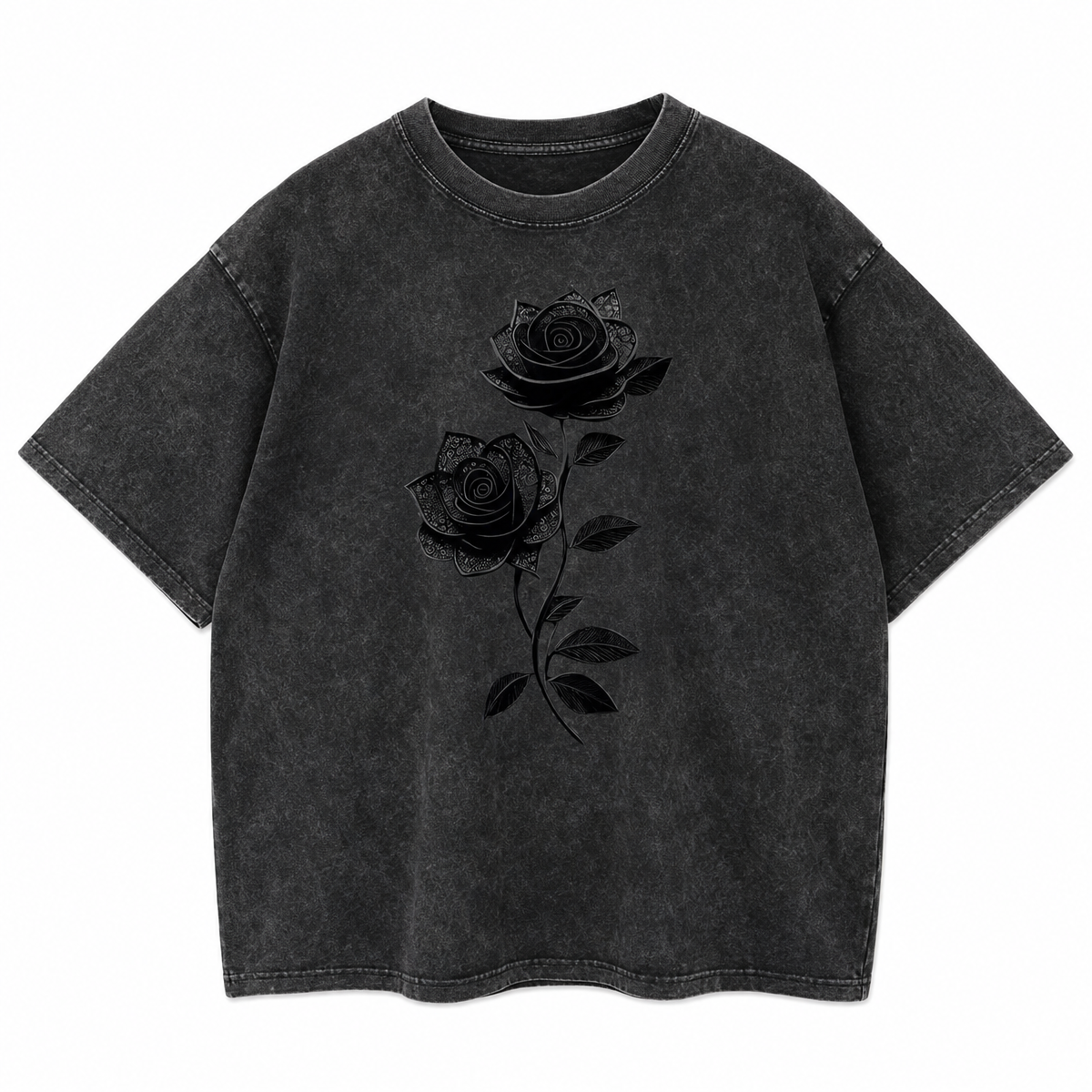 Black Rose Graphic Washed T-Shirt