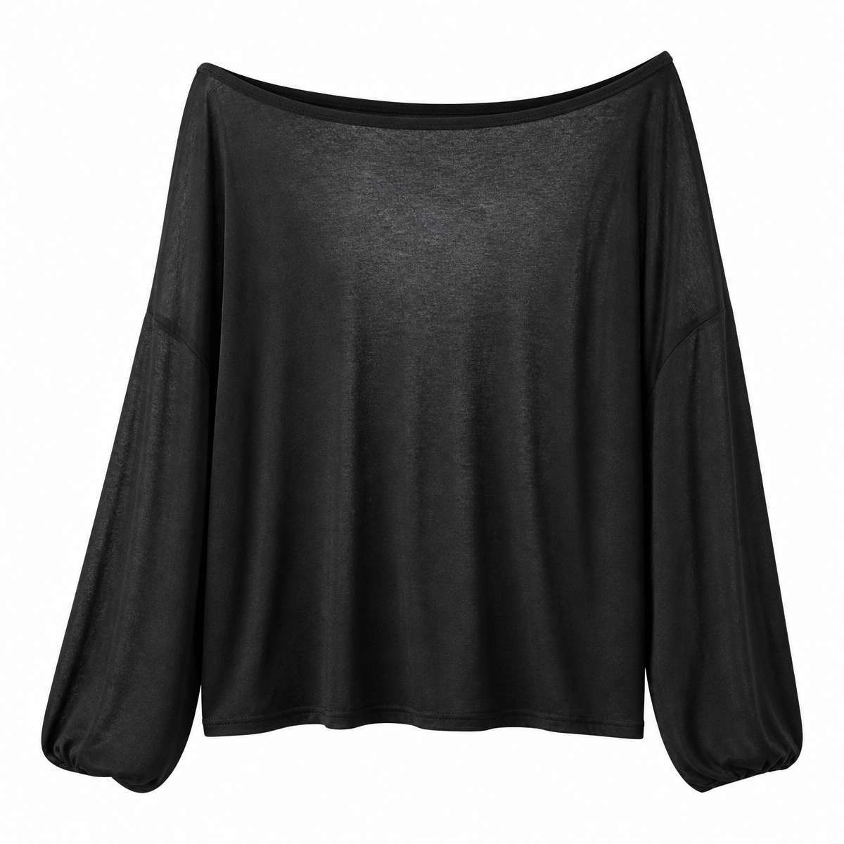 Grunge Sheer Off-Shoulder Loose Long-Sleeve Top