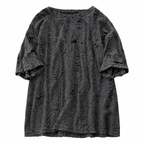 Grunge Distressed Short-Sleeve T-Shirt - Dark Gray