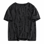 Grunge Distressed Short-Sleeve T-Shirt - Black
