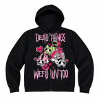 Black Graphic Full-Zip Hoodie