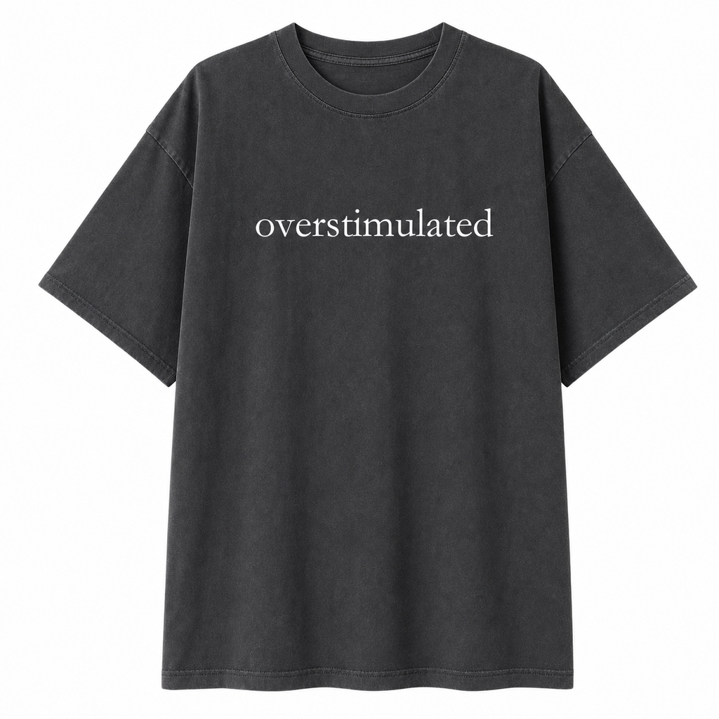 Women's Oversized “Overstimulated” Graphic T-Shirt