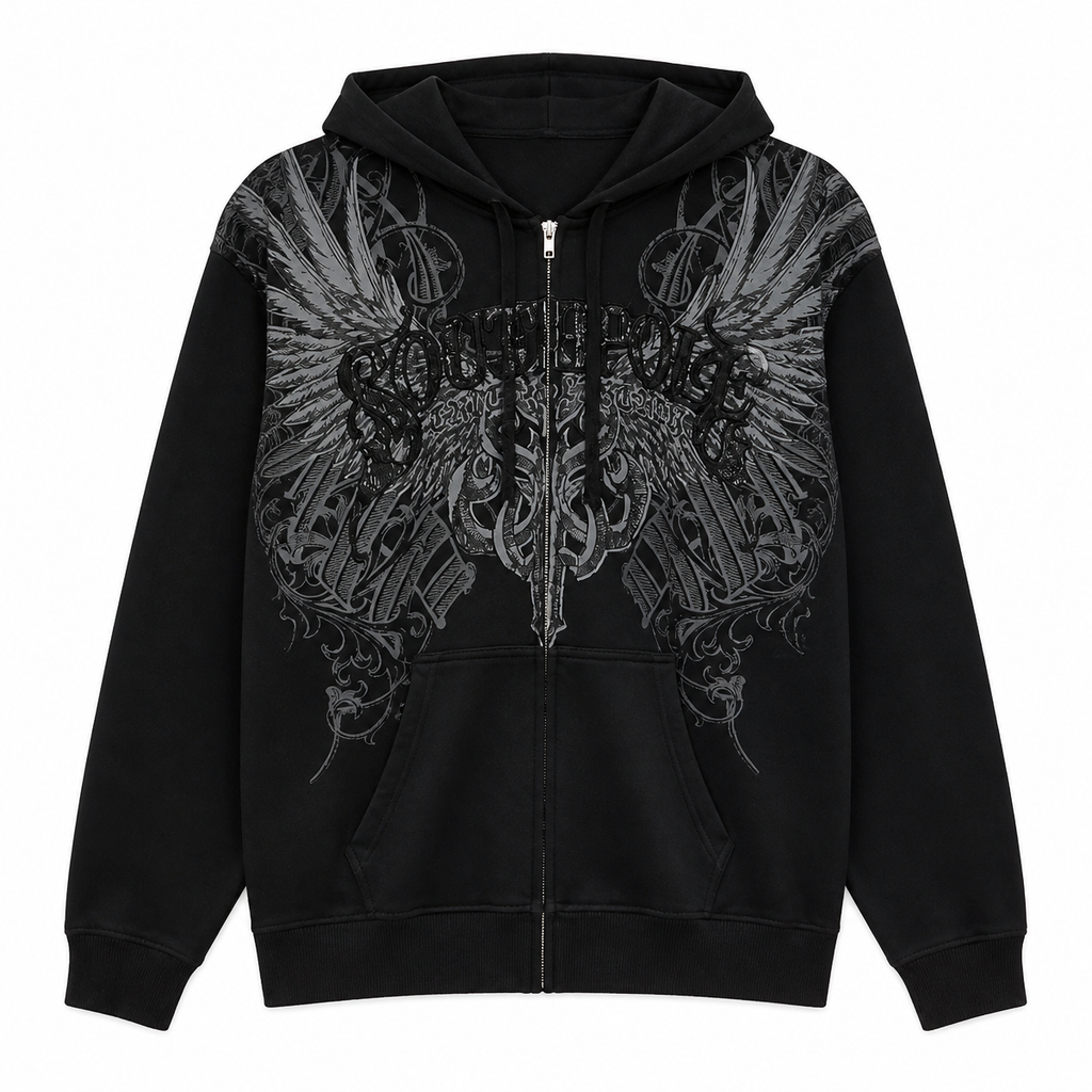 Grunge Geometric Print Hooded Sweatshirt