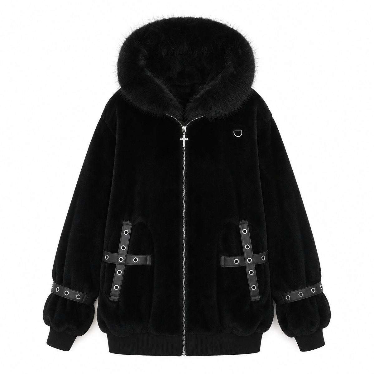 Women's Hooded Winter Jacket with Fluffy Trim