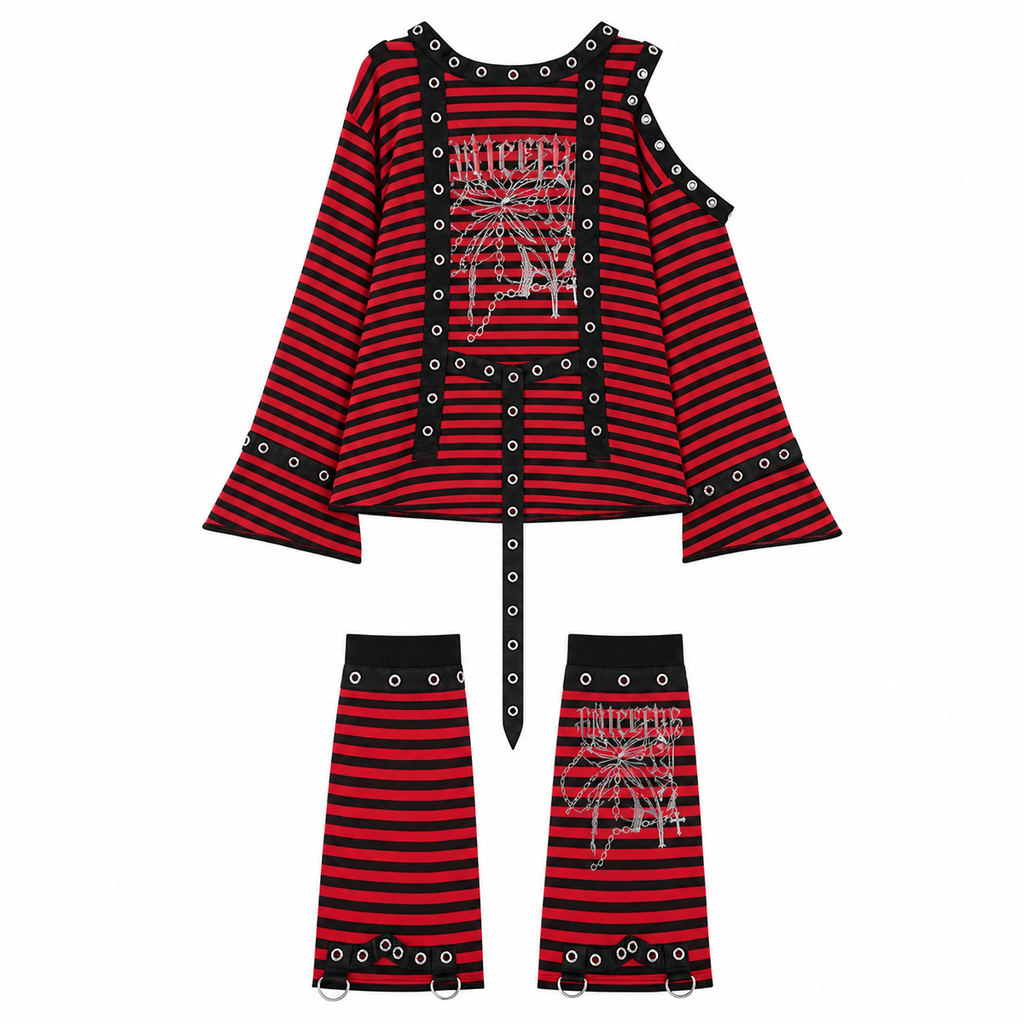 Striped Gothic Graphic Top