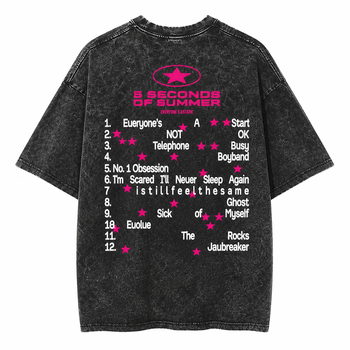 Grunge 5 Seconds of Summer Everyone's a Star Tour Washed T-Shirt