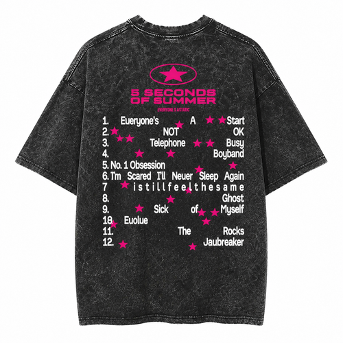 Grunge 5 Seconds of Summer Everyone's a Star Tour Washed T-Shirt