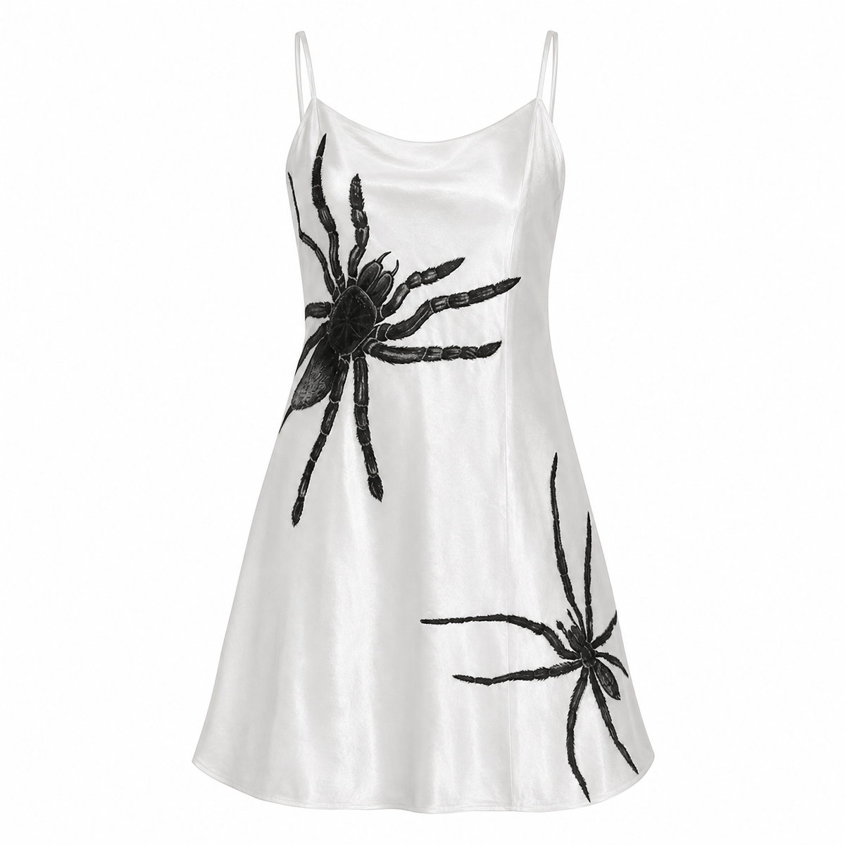 White Mini Dress with Spider Print