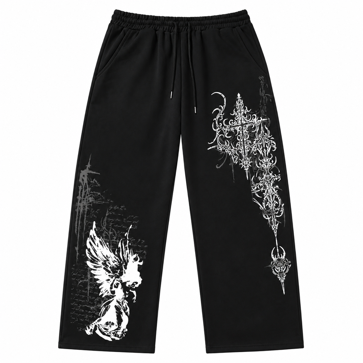Grunge Gothic Sword Graphic Jogger Pants