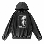 Grunge Black Graphic Pullover Hoodie