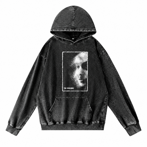 Grunge Black Graphic Pullover Hoodie