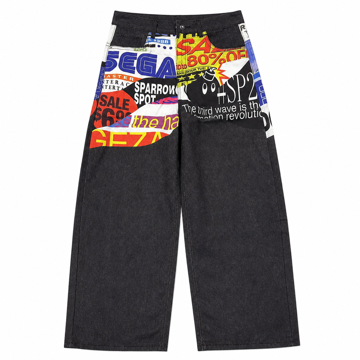 Women's Graphic Print Wide-Leg Pants