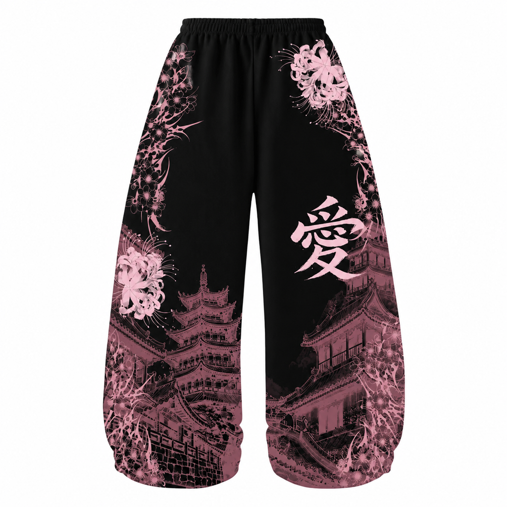 Grunge Equinox Flower Wide-Leg Pants