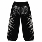 Grunge Graphic Wide-Leg Pants