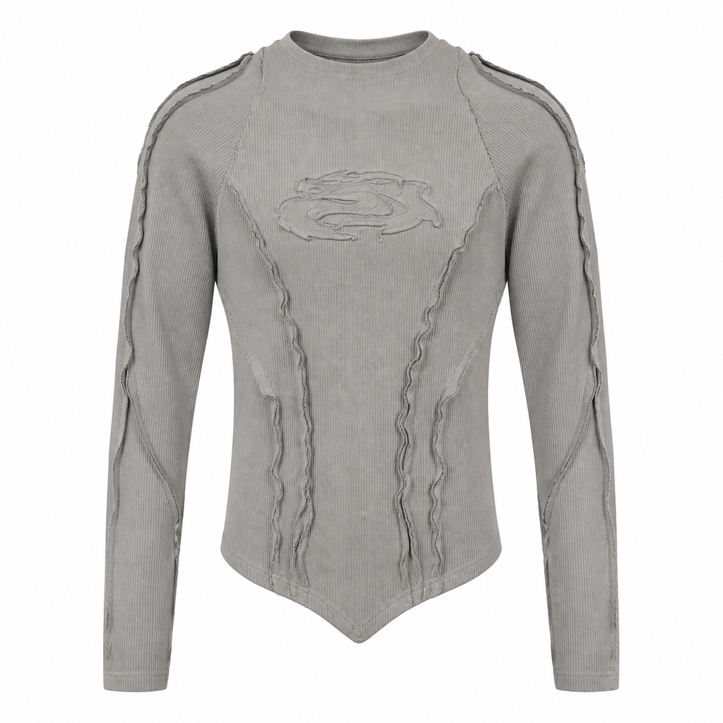 Grunge Distressed Long-Sleeve T-Shirt