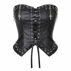 Grunge Black Lace Mesh Corset Top