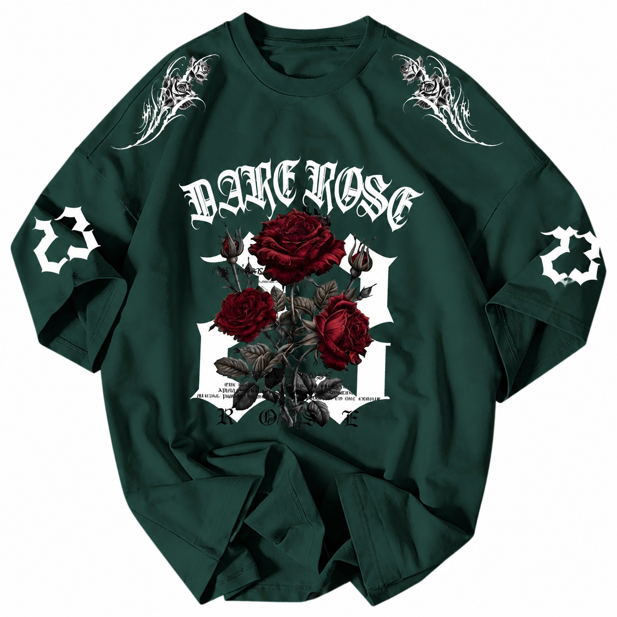 Grunge Dark Rose Graphic T-Shirt