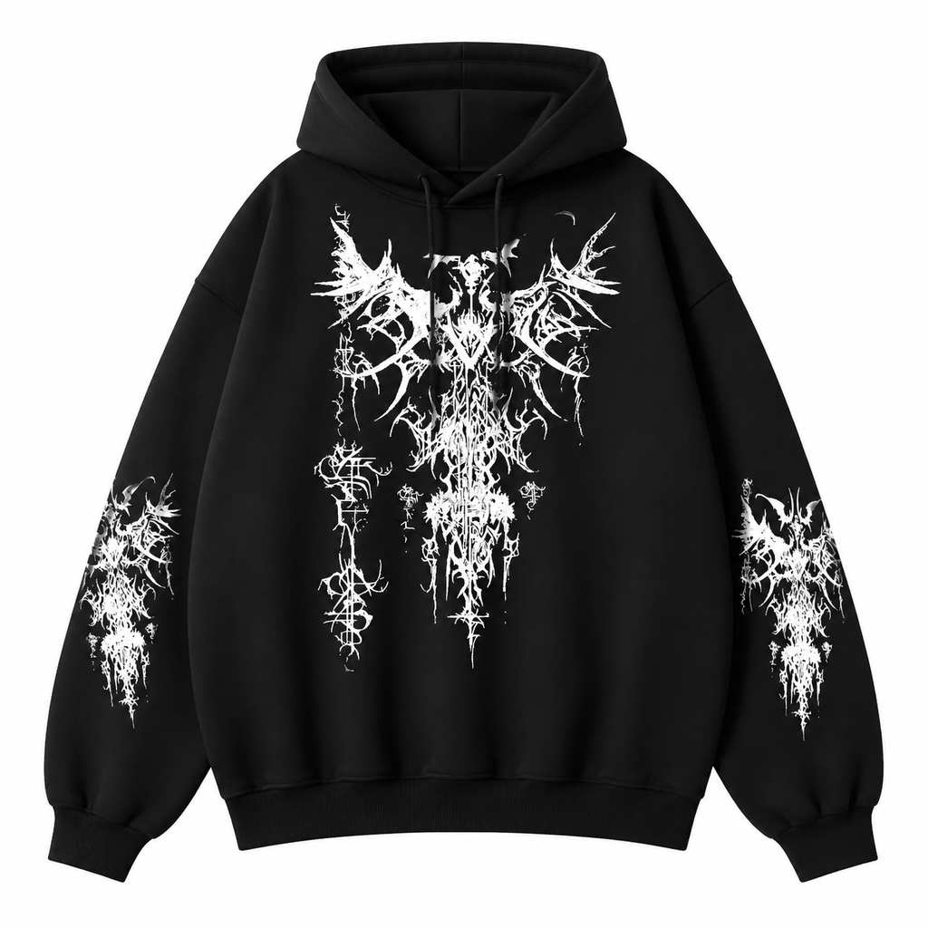 Grunge Graphic Fleece Hoodie