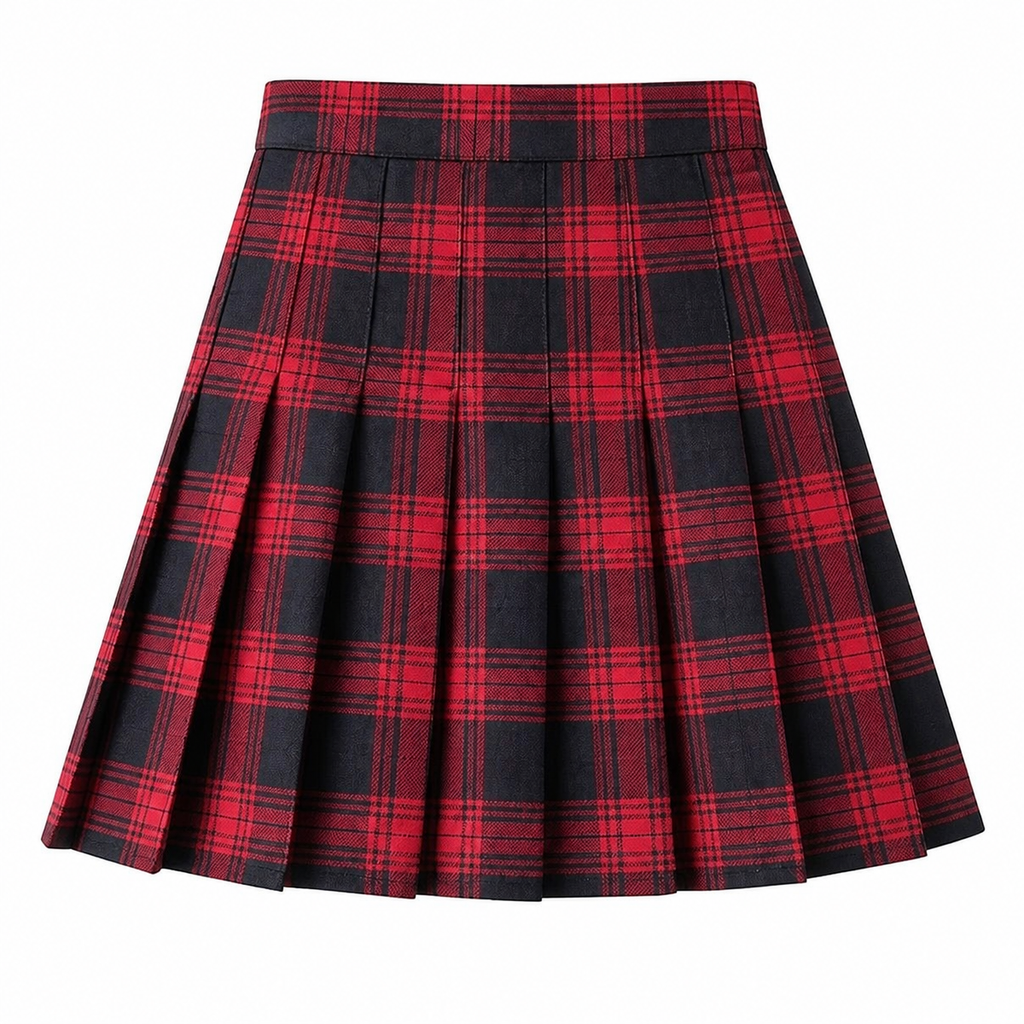 Grunge Plaid Pleated Mini Skirt
