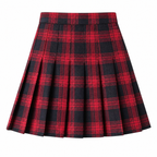 Grunge Plaid Pleated Mini Skirt