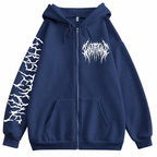 Grunge Ghostemane Print Zip-Up Hoodie
