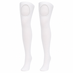 Lace-Trim Thigh-High Suspender Stockings – One Size