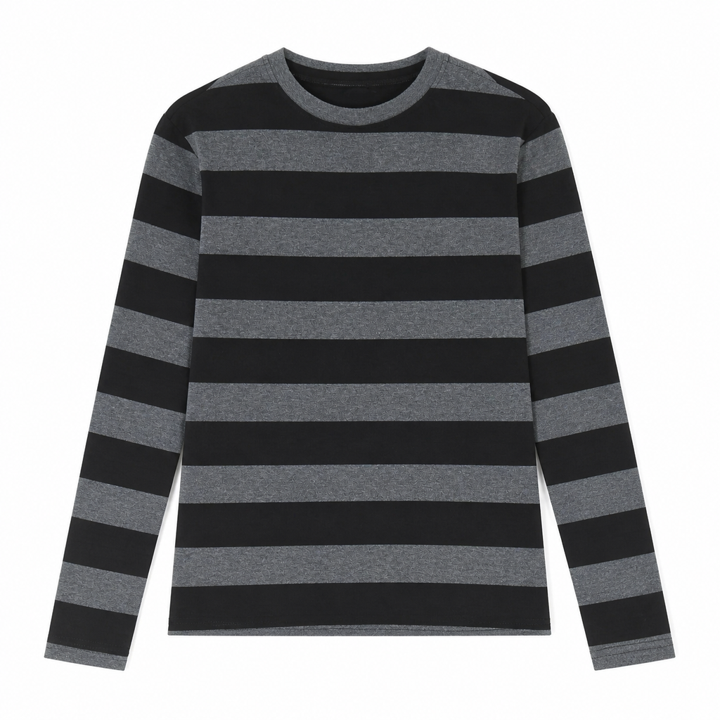 Women's Grunge Striped Long-Sleeve T-Shirt