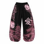Grunge Graphic Wide-Leg Pants