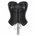 Women's Black Gothic Lace-Up Corset Top