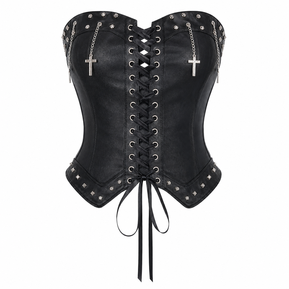 Women's Black Gothic Lace-Up Corset Top