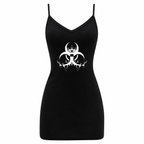 Grunge Black Printed Mini Dress