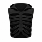 Grunge Hollowed Skeleton Hooded Vest