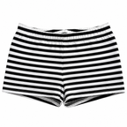 Grunge Black-and-White Striped Low-Rise Shorts