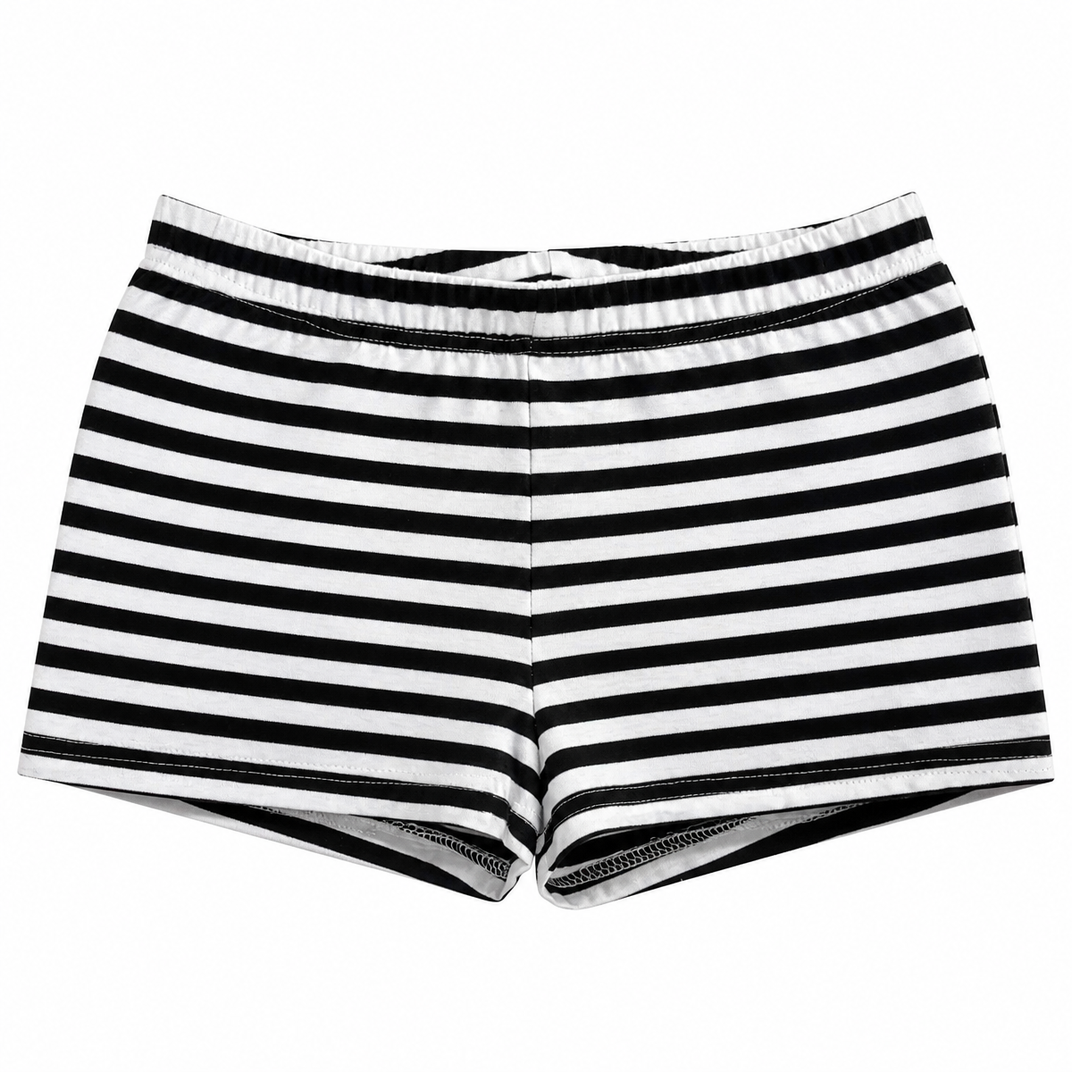 Grunge Black-and-White Striped Low-Rise Shorts