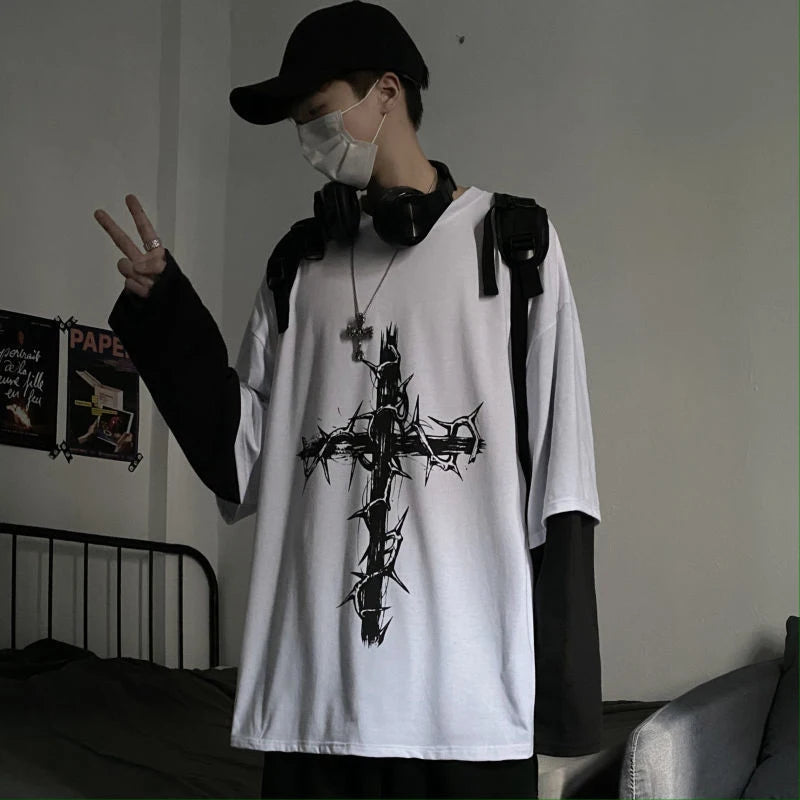 Cross Graphic Long-Sleeve T-Shirt